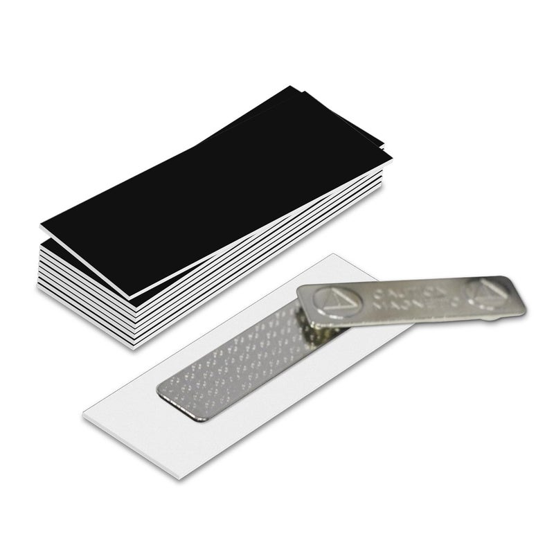 All Quality Name Badge Blanks with Magnetic Backing - 10 Pack Black 1" X 3" - Image 1